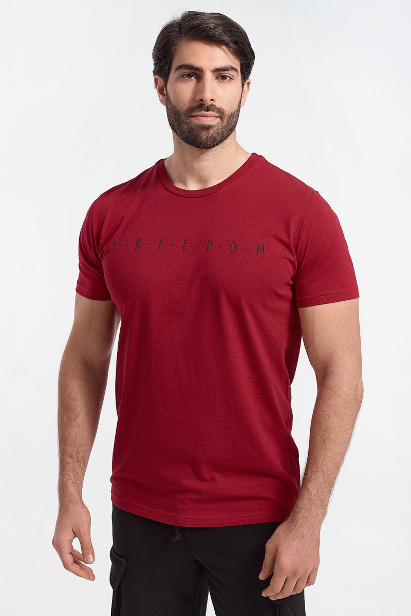 Mens T-Shirt  FREEDOM in Bordeaux 