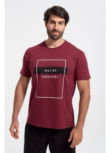 Mens T-Shirt JHK OUT OF CONTROL BORDO