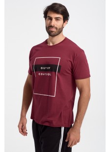 Mens T-Shirt JHK OUT OF CONTROL BORDO