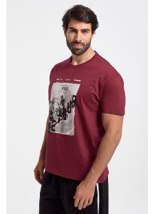 JHK Herren-T-Shirt ROAD burgunderrot