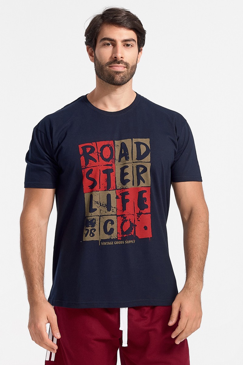 Mens T-Shirt JHK ROADSTER NAVY