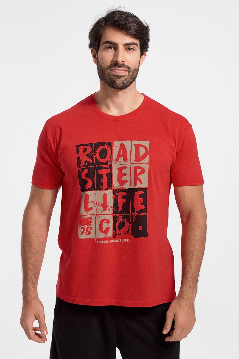 Mens T-Shirt JHK ROADSTER RED