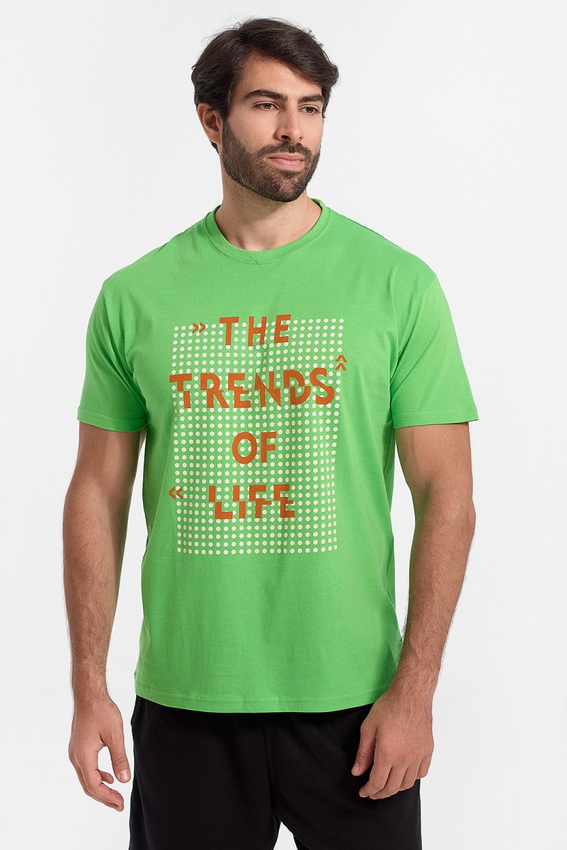 Mens T-Shirt JHK Trends Of Life Green