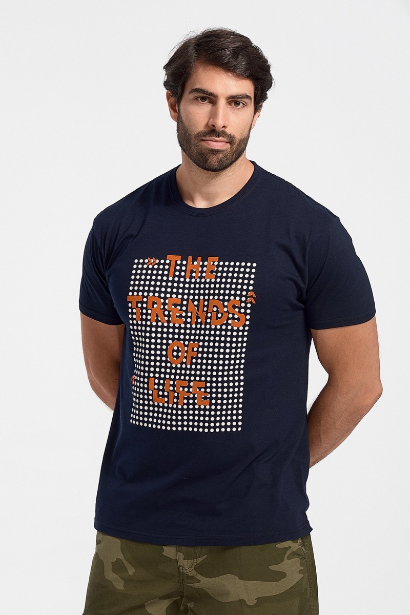 Mens T-Shirt JHK Trends Of Life NAVY