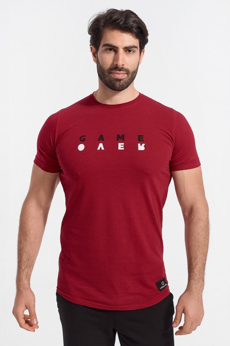 COTTON4ALL Mens T-Shirt GAME OVER burgundy