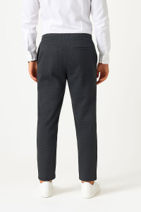 Cotton4all men's black checked woven trousers 26-372