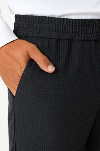 Cotton4all men's black checked woven trousers 26-372