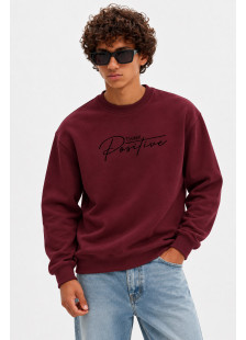 COTTON4ALL Think Positive sweatshirt 27-512-2, burgundy