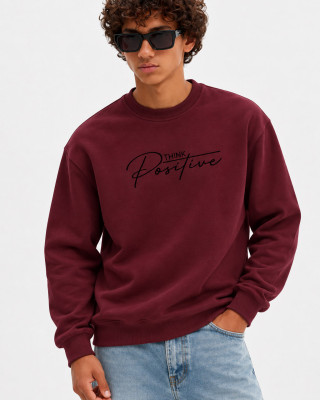 COTTON4ALL Think Positive sweatshirt 27-512-2, burgundy