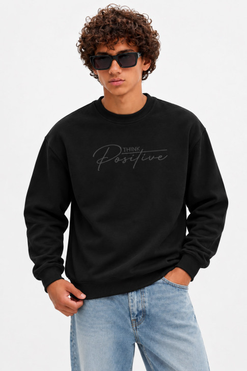 COTTON4ALL Think Positive sweatshirt 27-512-3, black