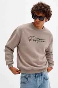 COTTON4ALL Think Positive sweatshirt 27-512, beige
