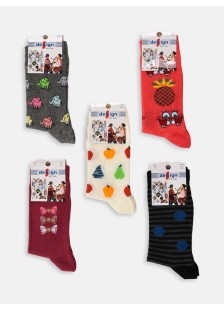 Kids Socks Girl (5 pairs) - Happy days