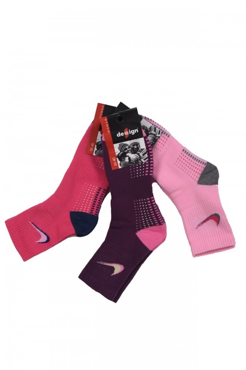 Design Socks Semi Short Towelling  with design