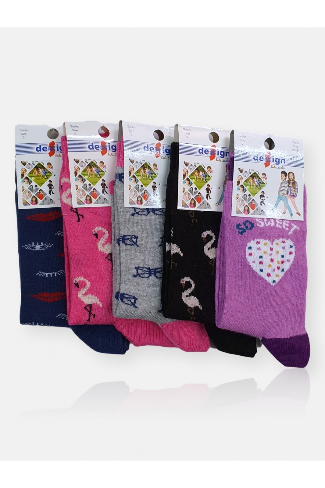 Kids Socks for girl (5 pairs) - Butterfly MULTICOLOR