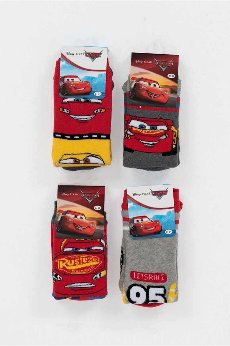 Kids DISNEY CARS socks with suction cups 4 Pack
