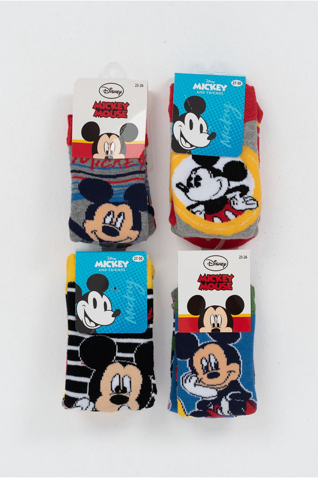 Kids DISNEY MICKEY socks with suction cups 4 Pack