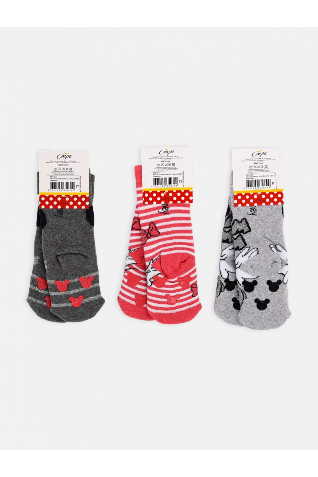 Kids DISNEY MINNIE socks with suction cups