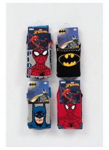 Kids DISNEY SPIDERMAN BATMAN socks with suction cups 4 Pack