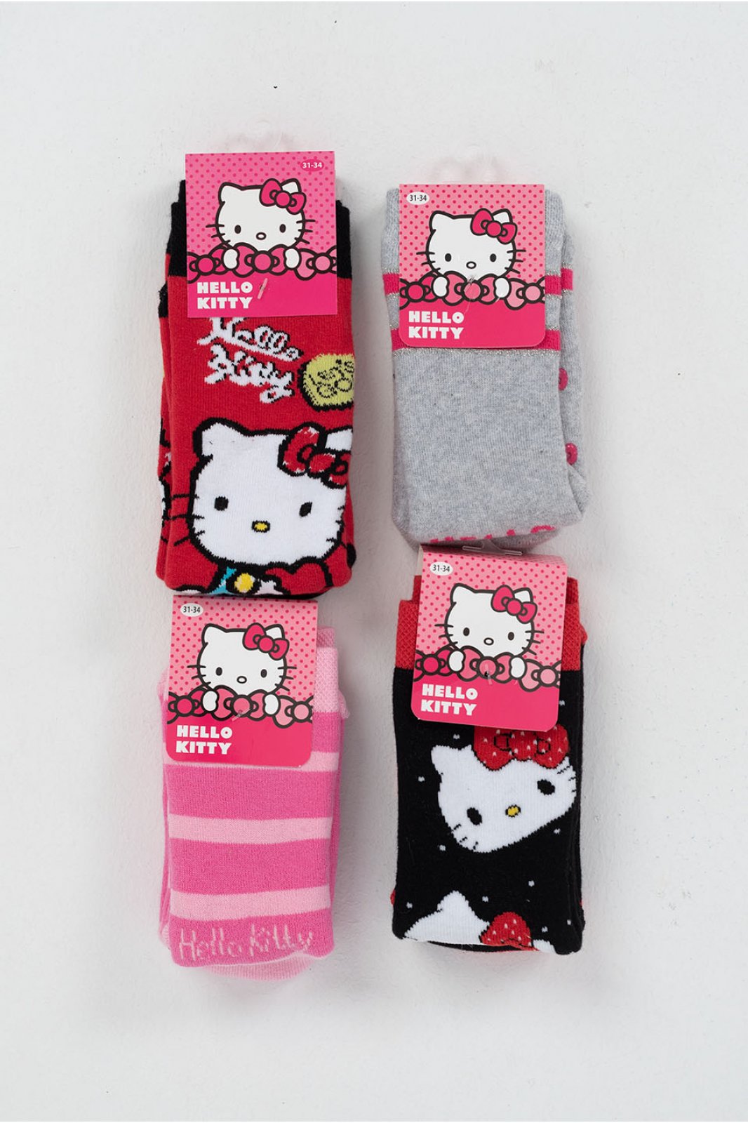 Kids socks DISNEY HELLO KITTY with suction cups 4 Pack