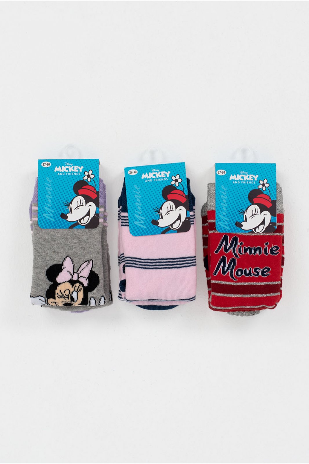 Kids socks DISNEY ΜΙΝΝΙΕ with suction cups 3 Pack