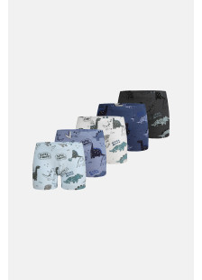 Donella Jungen-Baumwollboxershorts mit Dinosauriermotiven, 5er-Pack 75767