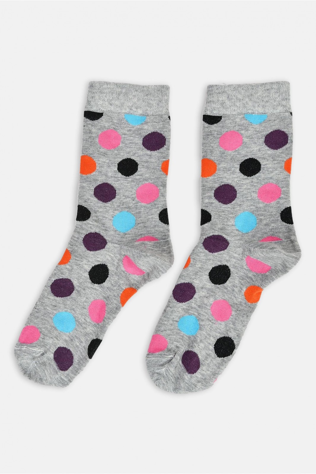 Womens Fine Socks NEW GREY Polk Dots