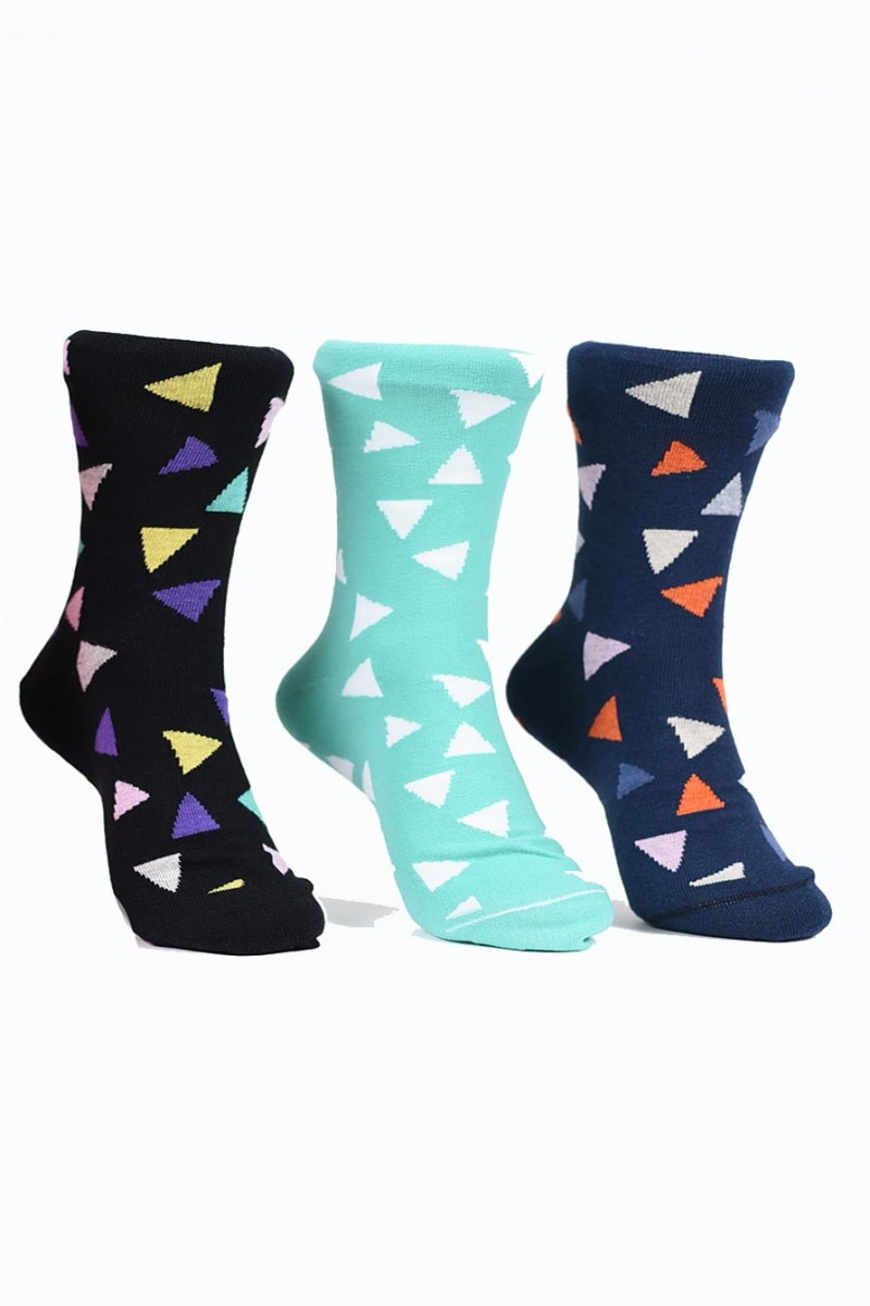 Trendy Cotton Socks TRIANGLES - UNISEX 