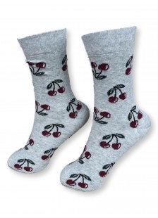 Womens Socks with Cherry patterns ONESIZE 36-41