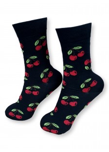 Womens Socks with Cherry patterns ONESIZE 36-41