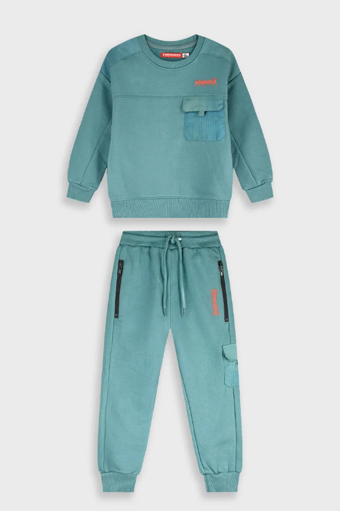 ENERGIERS boys' winter tracksuit set with hooded sweatshirt and long sweatpants