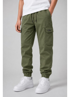 ENERGIERS boys' jogger cargo trousers with side cargo pockets and elasticated ankle cuffs