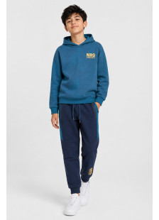 Boys' blue colour-block hooded tracksuit set with NRG logo by ENERGIERS