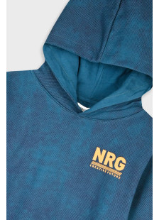 Boys' blue colour-block hooded tracksuit set with NRG logo by ENERGIERS