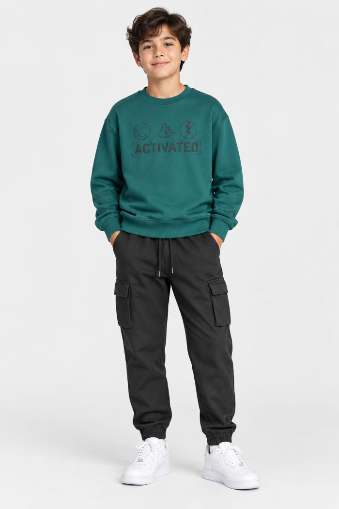 ENERGIERS Boys' Cotton Sweatshirt & Cargo Joggers Set 13-126084-0