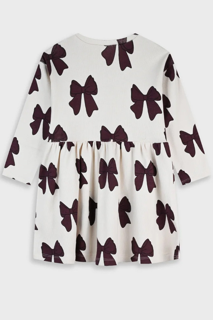 ENERGIERS girls’ long-sleeved dress with all-over bow print