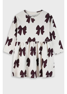ENERGIERS girls’ long-sleeved dress with all-over bow print