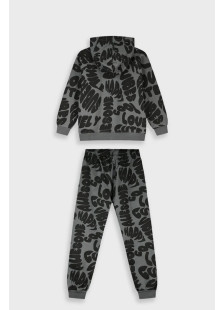 ENERGIERS girls' hooded sweatshirt and matching trousers with all-over typography print