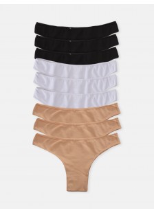 Monochrome Brazilian panties (9 Pack) Black - White - Beige