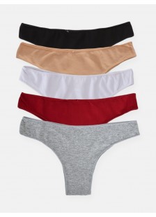 Monochrome brazilian panties - Cotton (5 pieces)