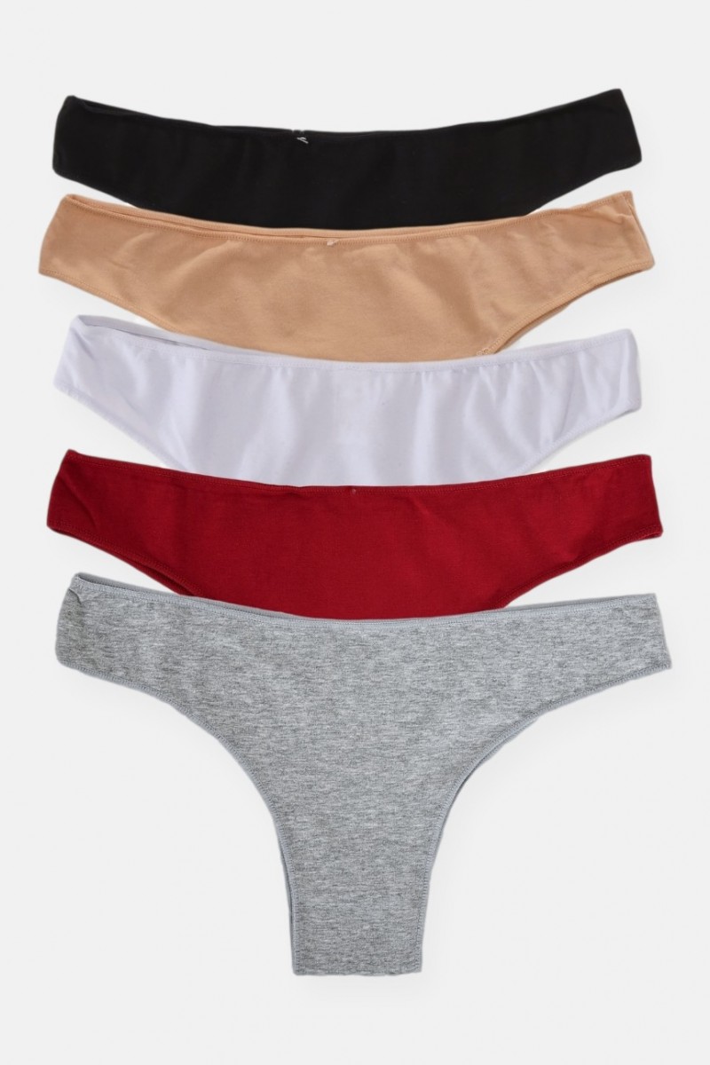 Monochrome brazilian panties - Cotton (5 pieces)