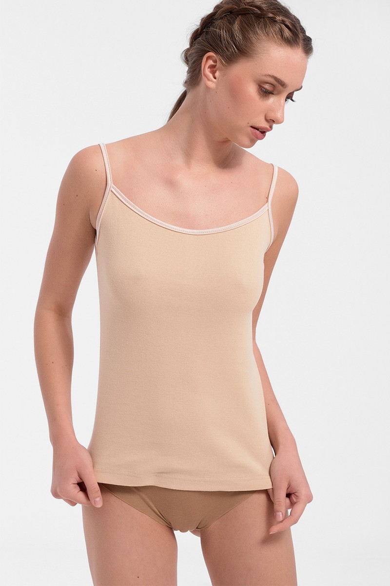 Cotton undershirt with thin straps ELEANA