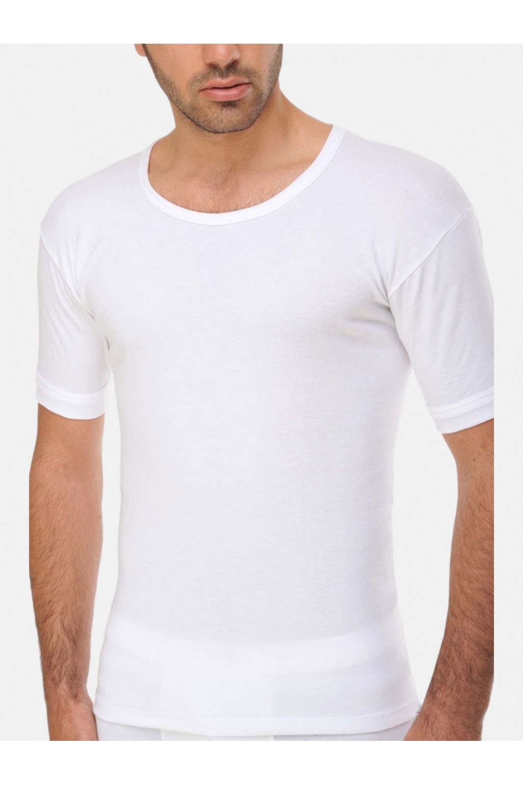 Open neck T Shirt GIORGIO White Special Offer