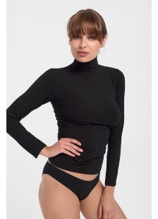 HELIOS long sleeved polo neck top micromodal