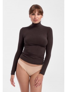 HELIOS long sleeved polo neck top micromodal