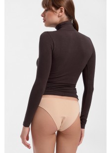 HELIOS long sleeved polo neck top micromodal