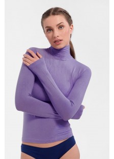 HELIOS long sleeved polo neck top micromodal