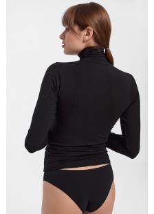 HELIOS long sleeved polo neck top micromodal