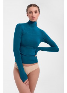 HELIOS long sleeved polo neck top micromodal