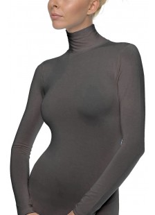 HELIOS long sleeved polo neck top micromodal