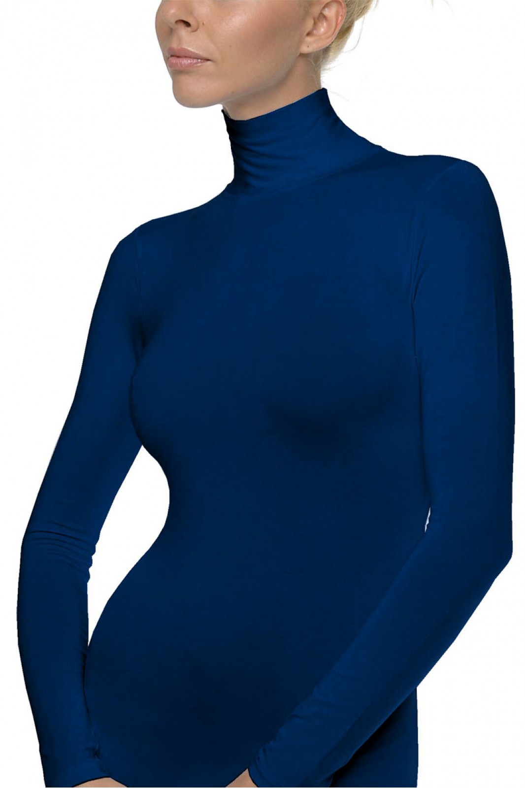 HELIOS long sleeved polo neck top micromodal